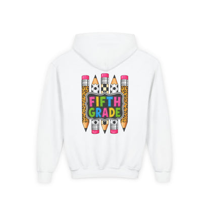 Fifth Grade Kids Hoodie — Colorful Pencil Back‑to‑School Sweatshirt for Students