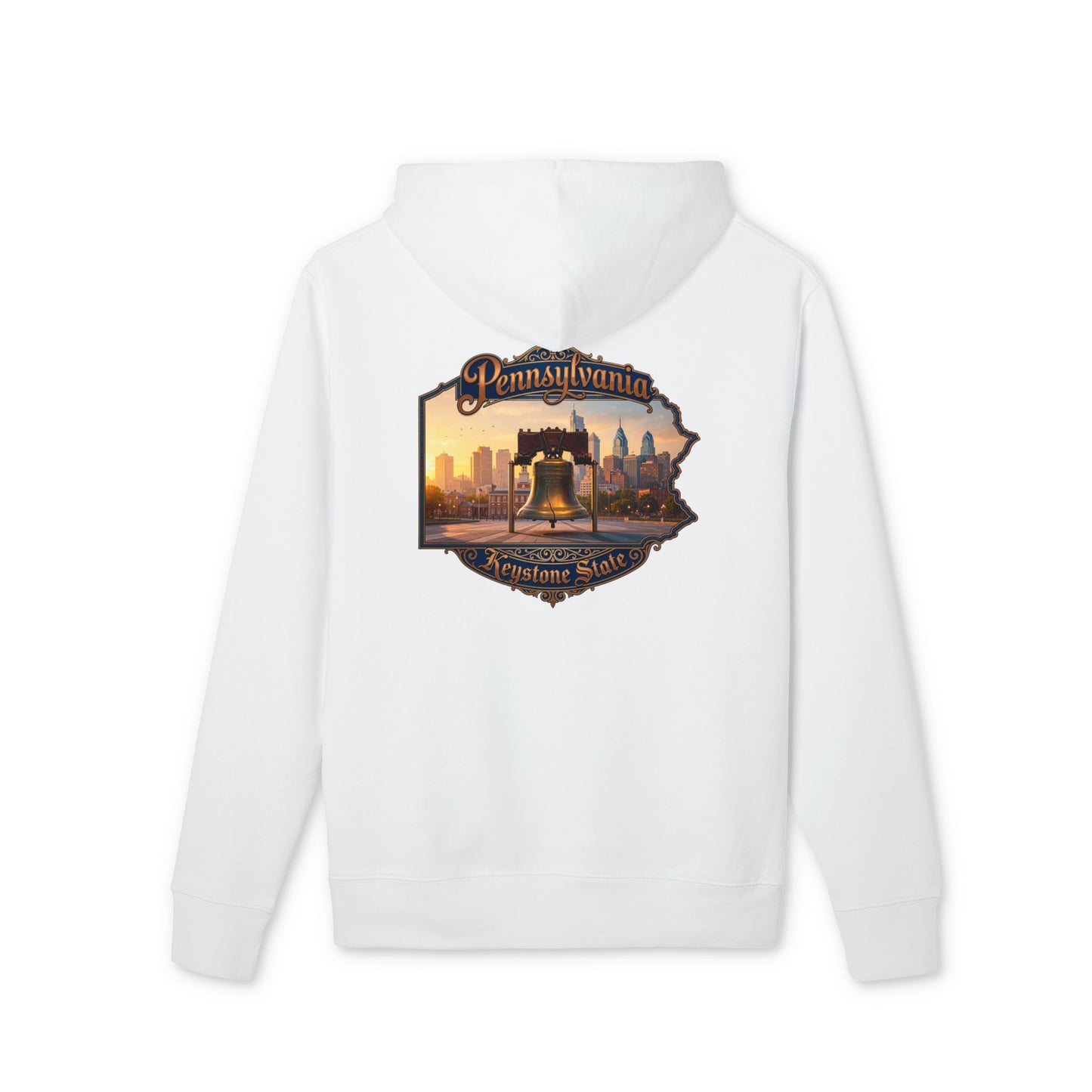 Pennsylvania Keystone State Hoodie — Liberty Bell Skyline Graphic