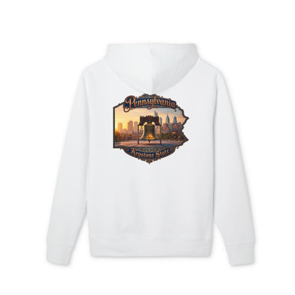 Pennsylvania Keystone State Hoodie — Liberty Bell Skyline Graphic
