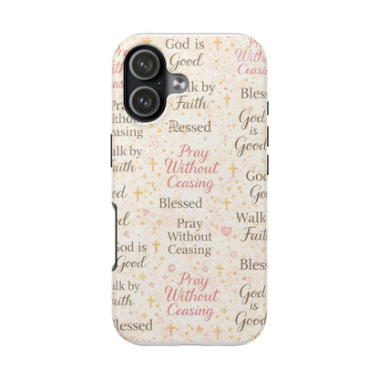Pray Without Ceasing Phone Case | Christian floral iPhone Case