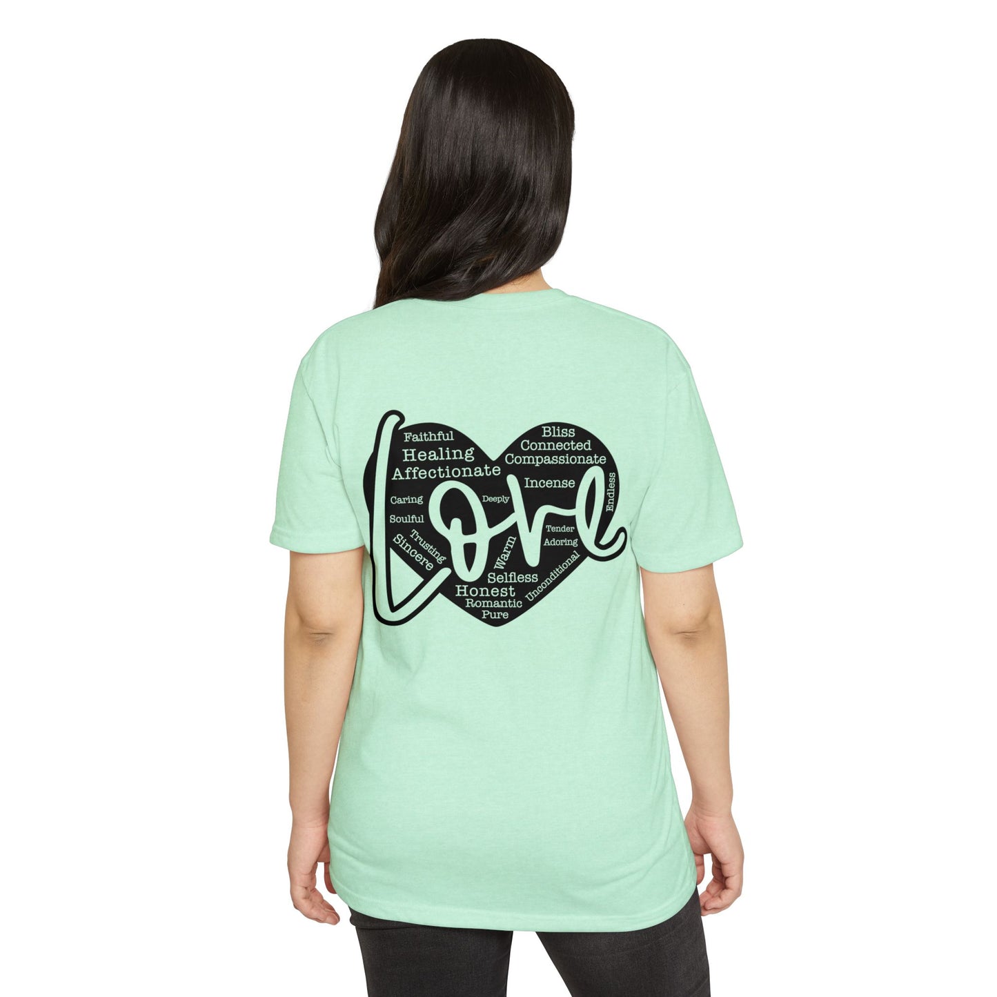 Love Heart Wordcloud T-Shirt — Positive Words Graphic Tee