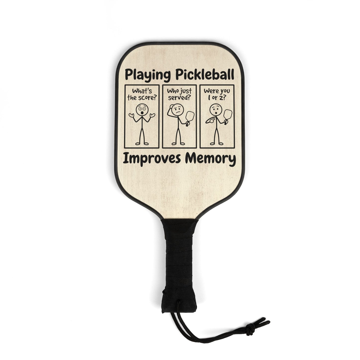 Pickleball Paddle Set — "Playing Pickleball Improves Memory" Funny Graphic Paddle & Balls Kit