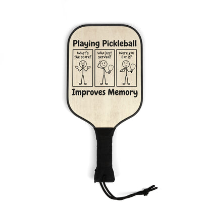 Pickleball Paddle Set — "Playing Pickleball Improves Memory" Funny Graphic Paddle & Balls Kit