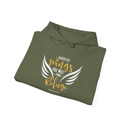 Under His Wings You Will -find Refuge Psalm 91:4 Hoodie