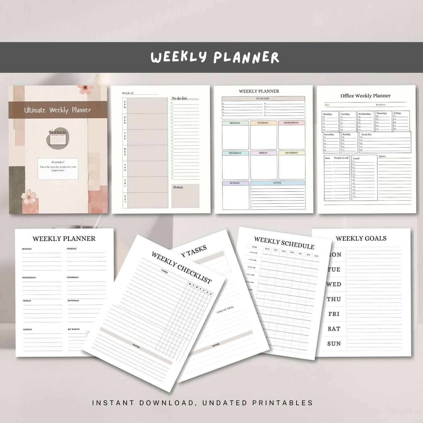 Weekly Planner Printable | Weekly Schedule Planner | Productivity Planner | To Do List Weekly | Weekly Organizer PDF