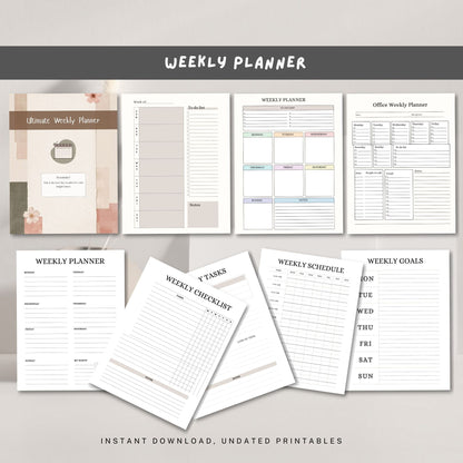 Weekly Planner Printable | Weekly Schedule Planner | Productivity Planner | To Do List Weekly | Weekly Organizer PDF