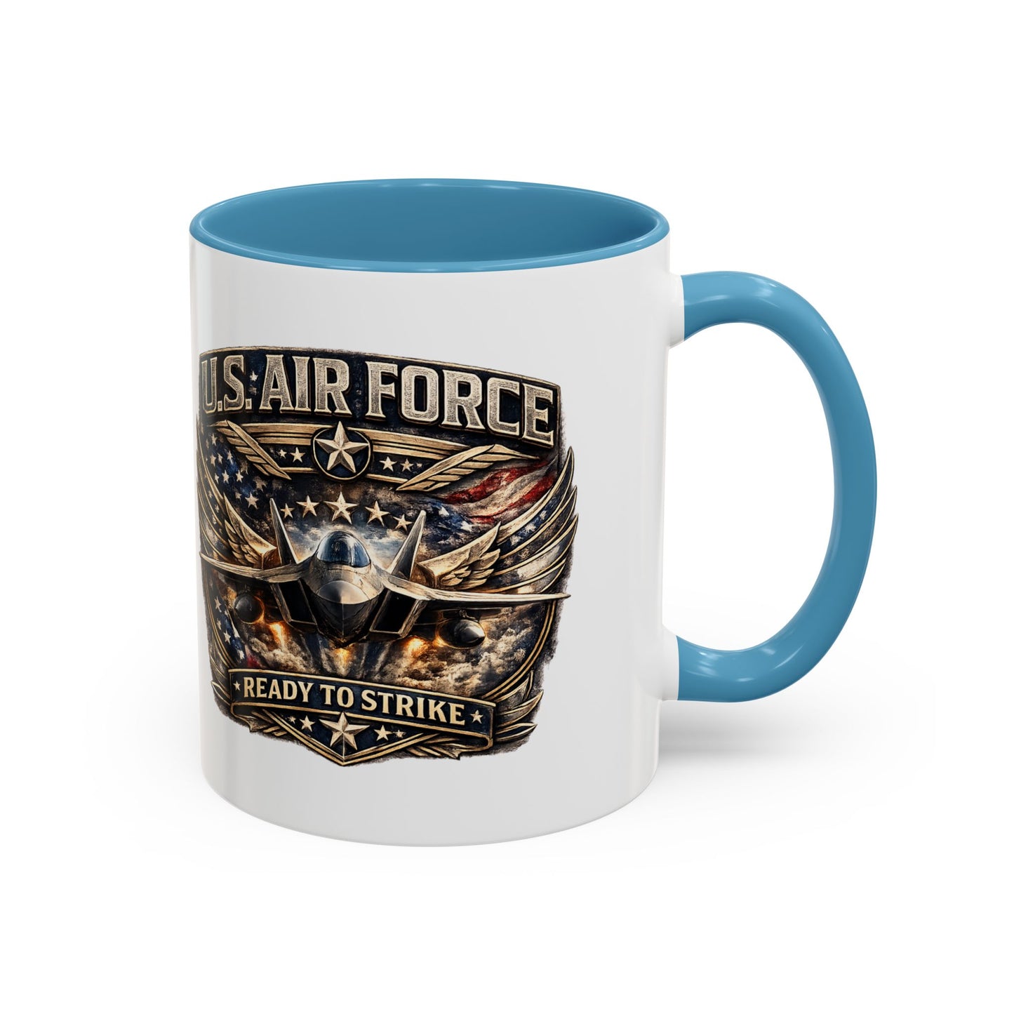 U.S. Air Force Accent Coffee Mug — "Ready to Strike" Military Aviation Gift