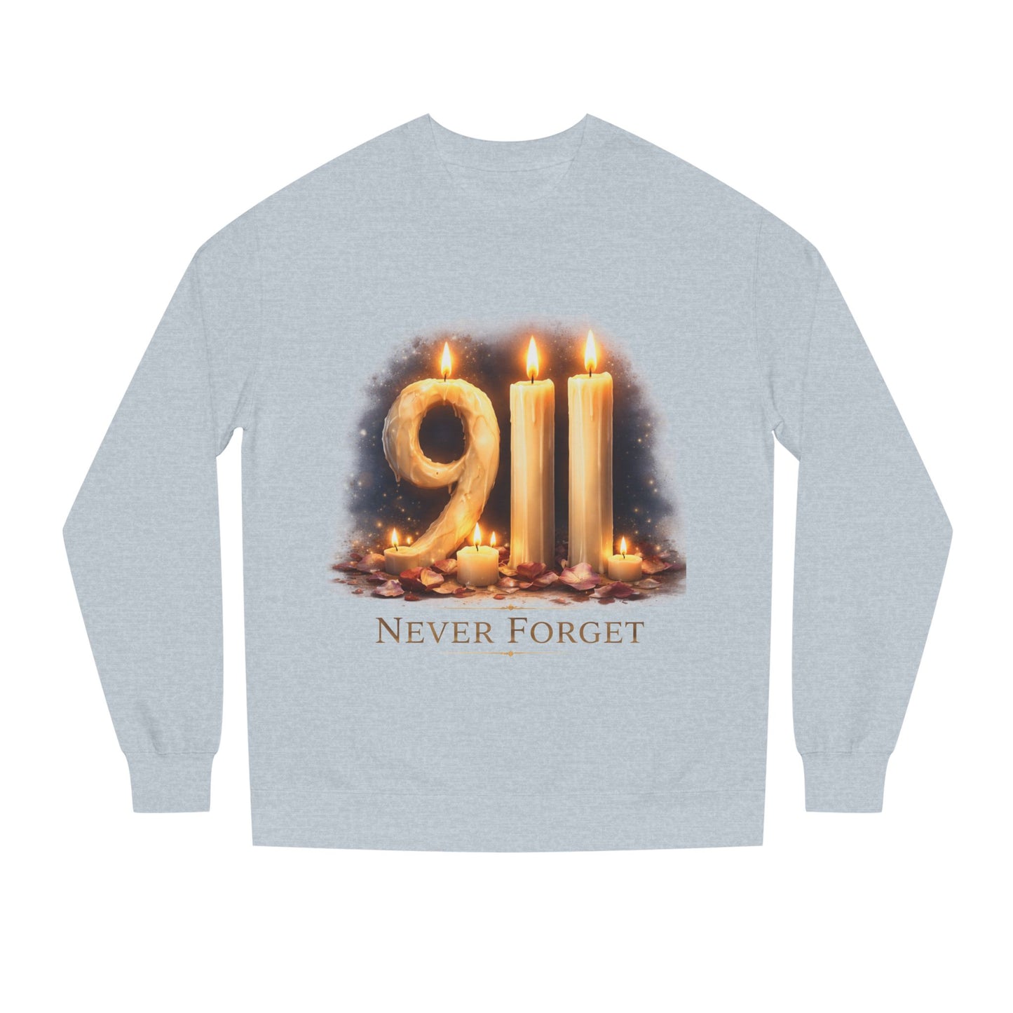 9/11 Never Forget Crewneck Sweatshirt — Memorial Tribute Pullover