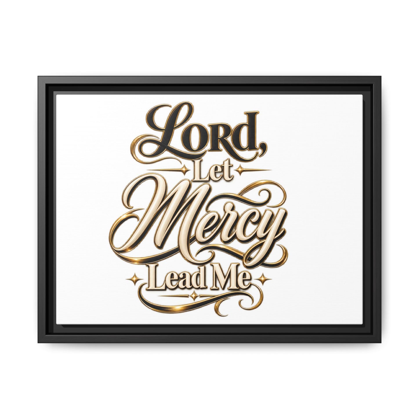 Framed Canvas Wall Art – "Lord, Let Mercy Lead Me" Inspirational Scripture Print