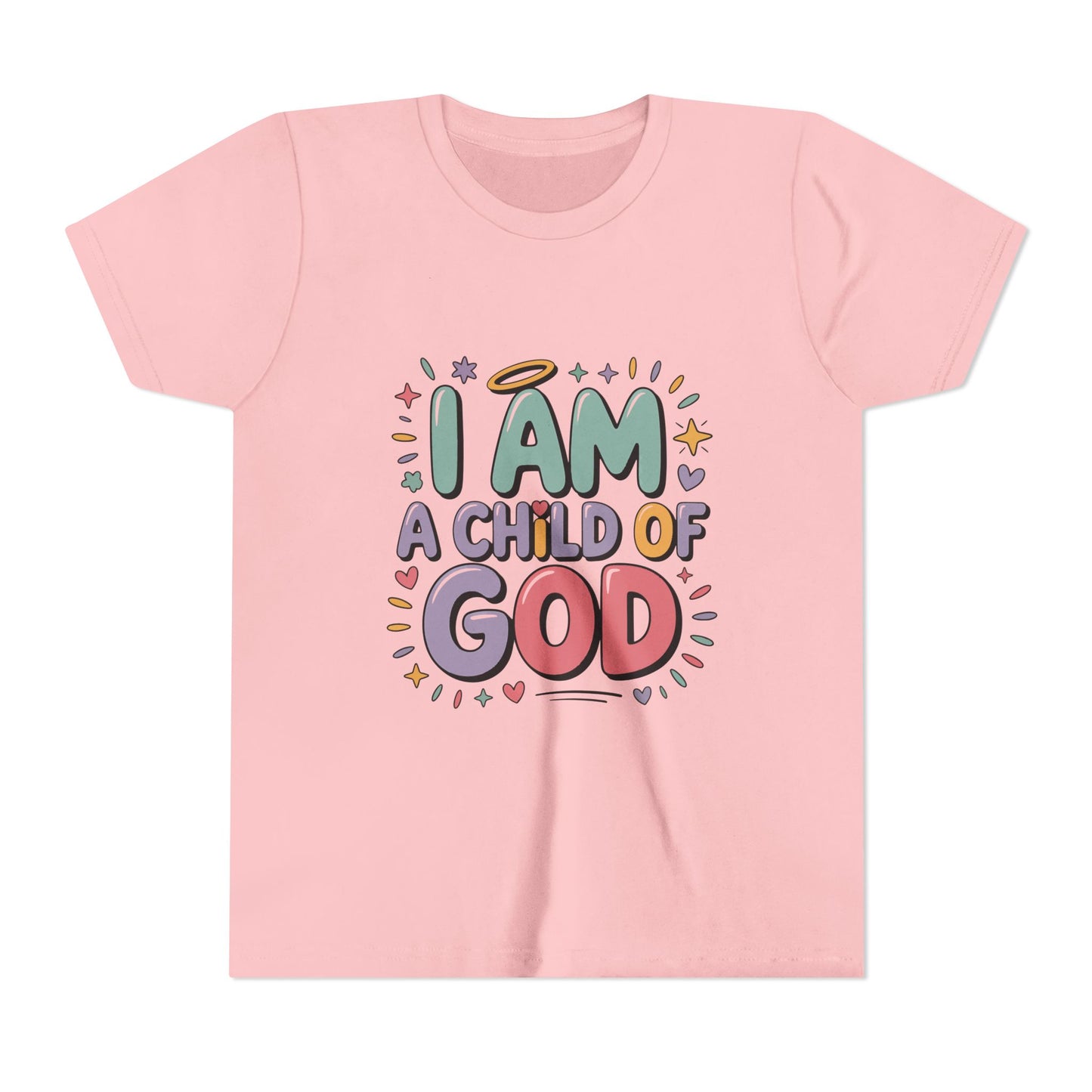 I Am A Child of God Youth Tee — Cute Pastel Christian Kids T-Shirt
