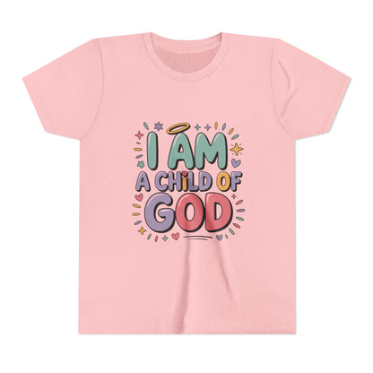 I Am A Child of God Youth Tee — Cute Pastel Christian Kids T-Shirt