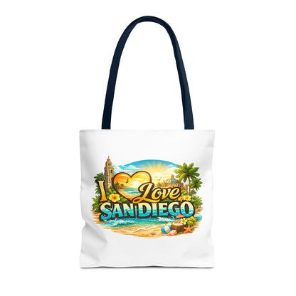 San Diego Tote Bag - "I Love San Diego" Beach City Souvenir