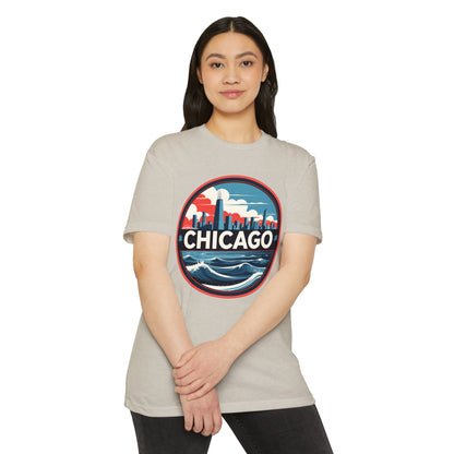Chicago Skyline Wave T-Shirt — Retro Cityscape Tee