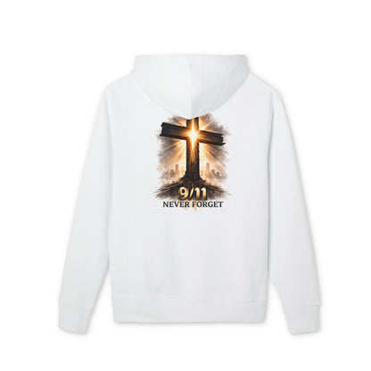 9/11 Never Forget Hoodie — Memorial Cross Tribute Sweatshirt
