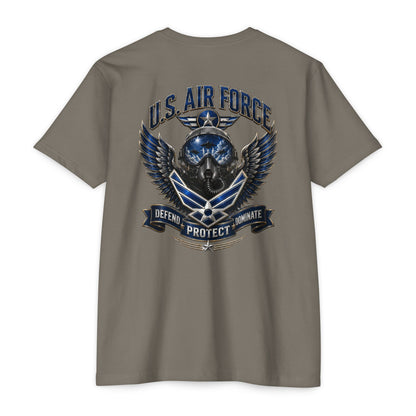U.S. Air Force Skull Wings T-Shirt — Defend Protect Dominate Military Tee