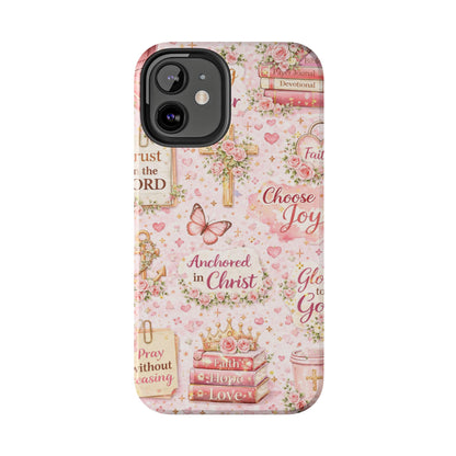 Anchored In Christ Phone Case | Christian floral iPhone Case