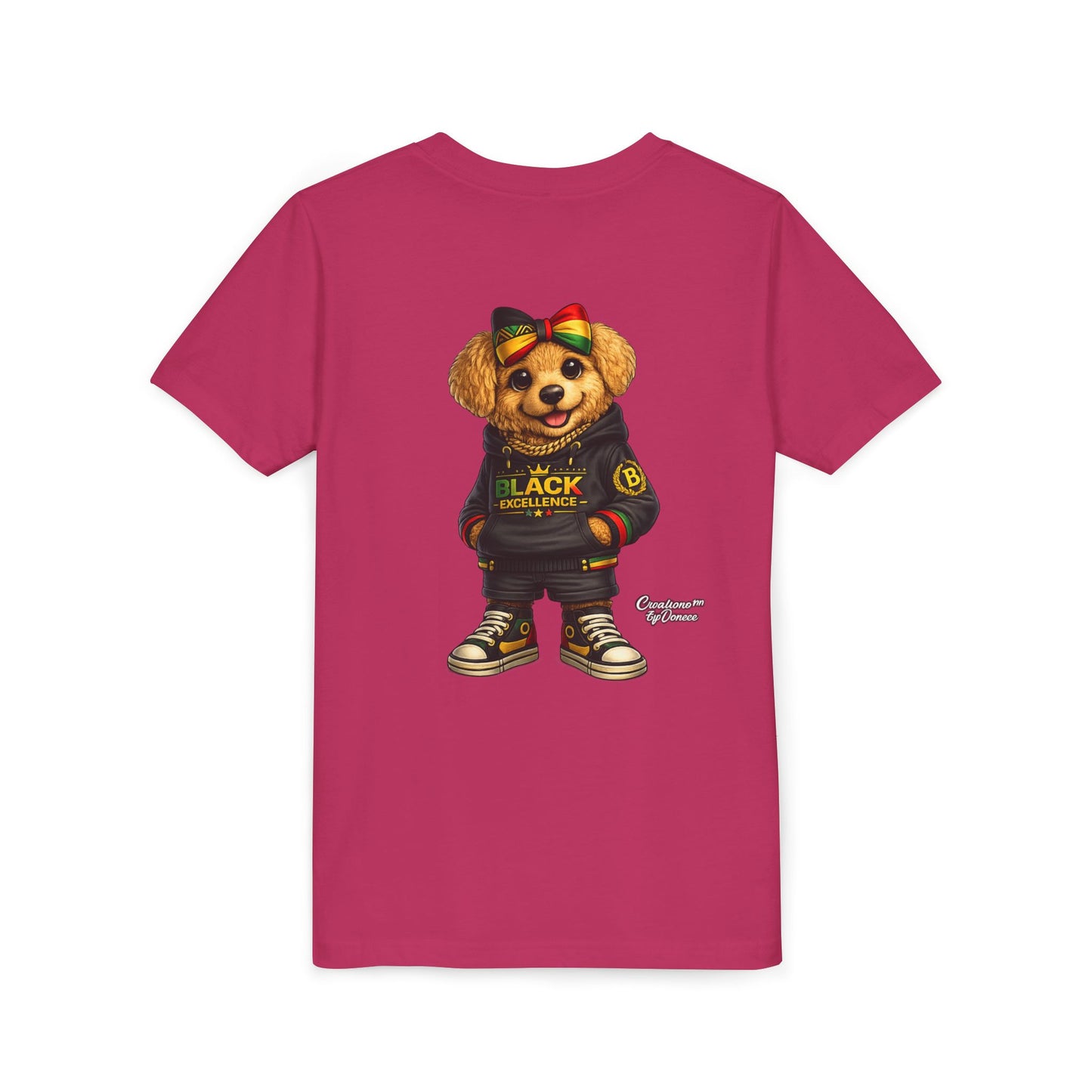 Youth Tee — Rasta Teddy "Black Excellence" Graphic Shirt