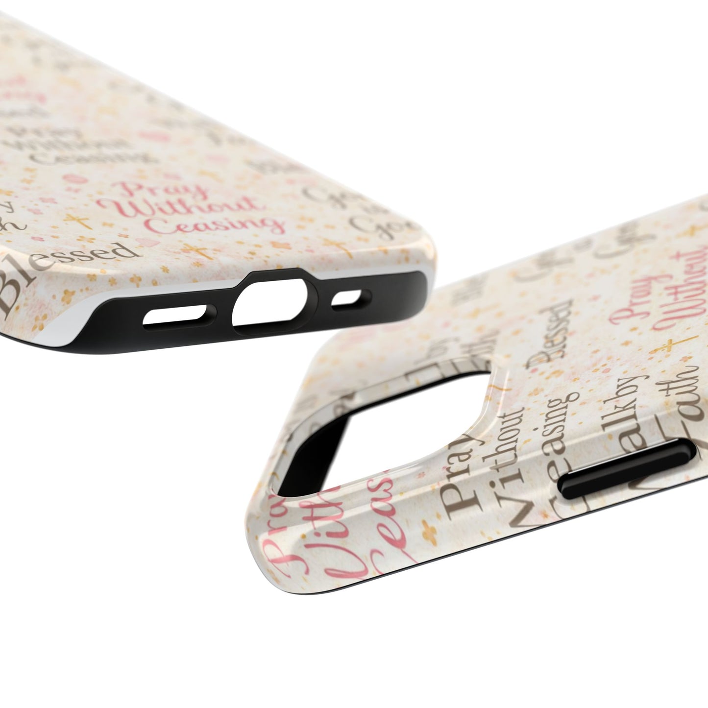 Pray Without Ceasing Phone Case | Christian floral iPhone Case