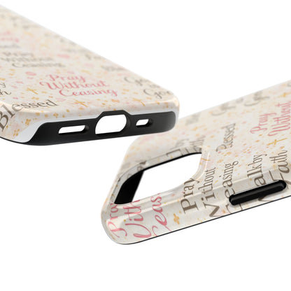 Pray Without Ceasing Phone Case | Christian floral iPhone Case