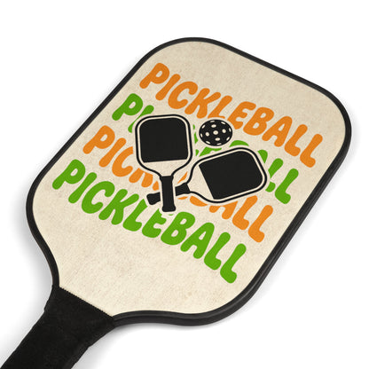 Pickleball Paddle Set – Retro 'Pickleball' Graphic Pack with 2 Paddles & 2 Balls