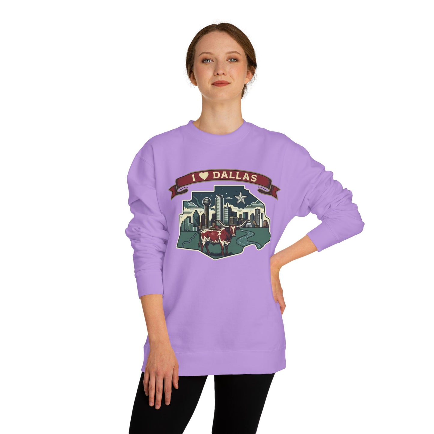 I  Dallas Skyline Sweatshirt — Vintage Texas Cityscape Crewneck