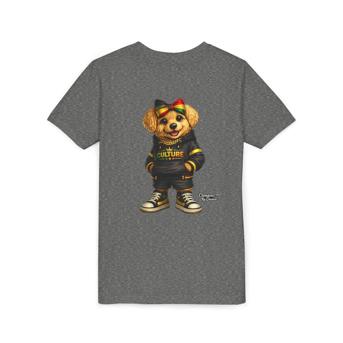 Youth Tee — Cute Rasta Bear "Culture" Graphic Kids T-Shirt