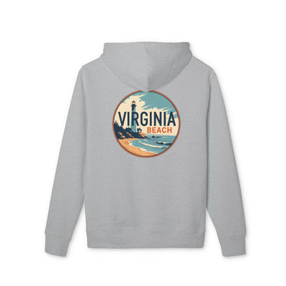 Virginia Beach Vintage Surf Hoodie — Beach Lighthouse Graphic