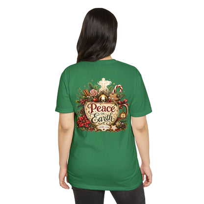 Peace on Earth Christmas T-shirt — Luke 2:14 Nativity Holiday Tee