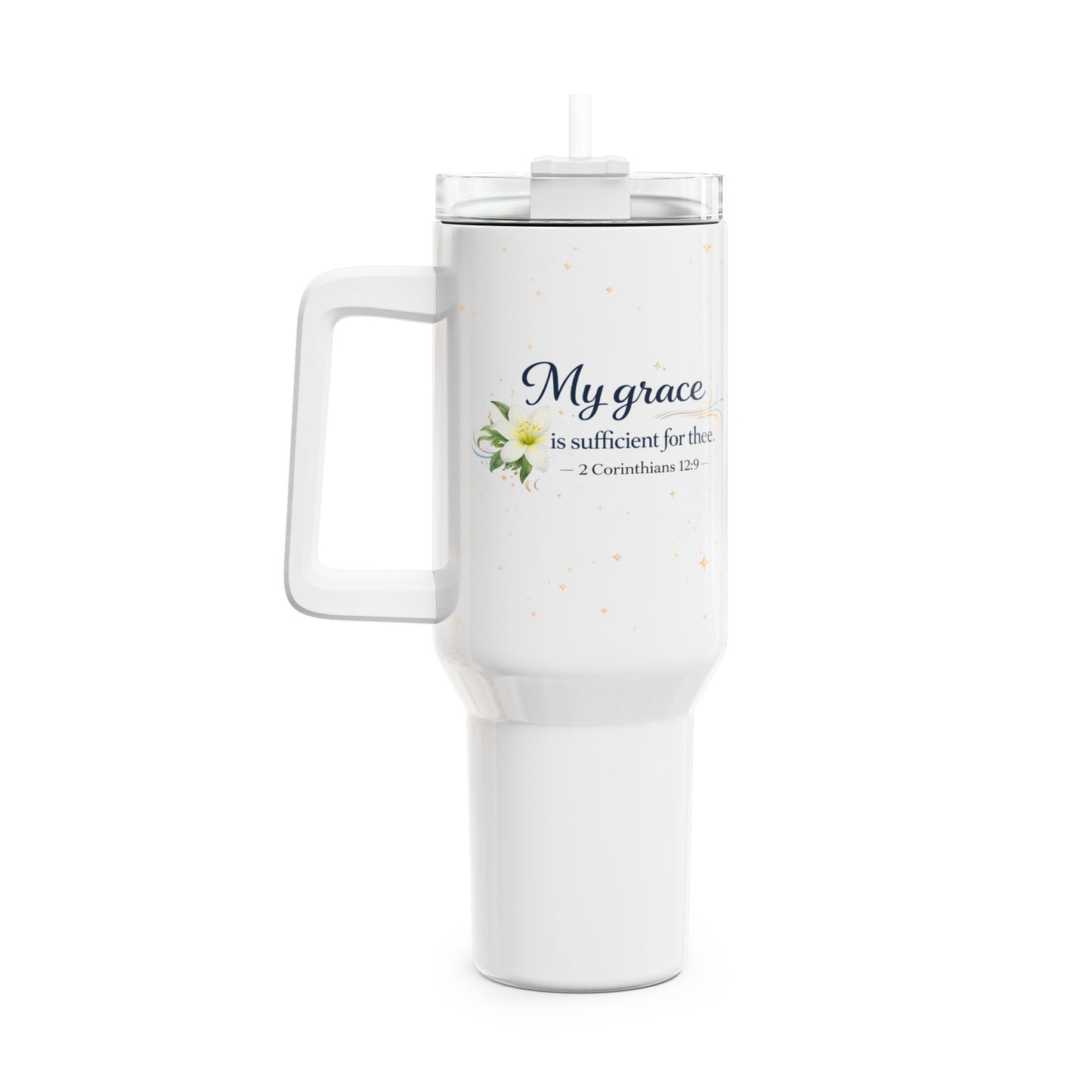 My Grace Is Sufficient 40oz Tumbler — Christian Inspirational Travel Cup