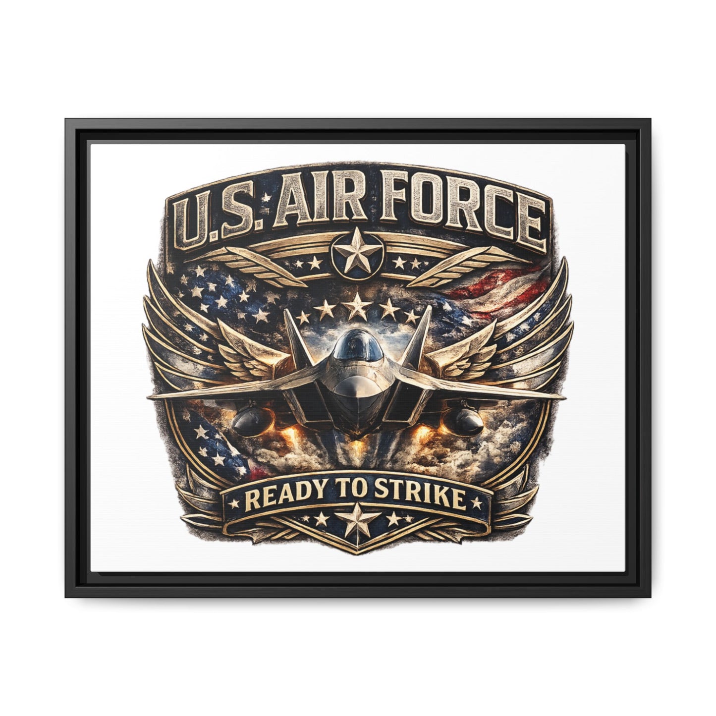 U.S. Air Force Framed Canvas Print – "Ready to Strike" Military Wall Art