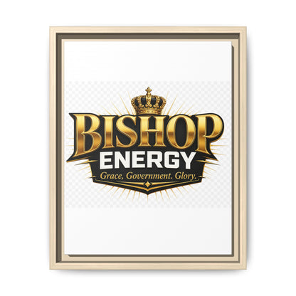 Framed Canvas Art - "Bishop Energy" Gold Crown Logo (Matte)
