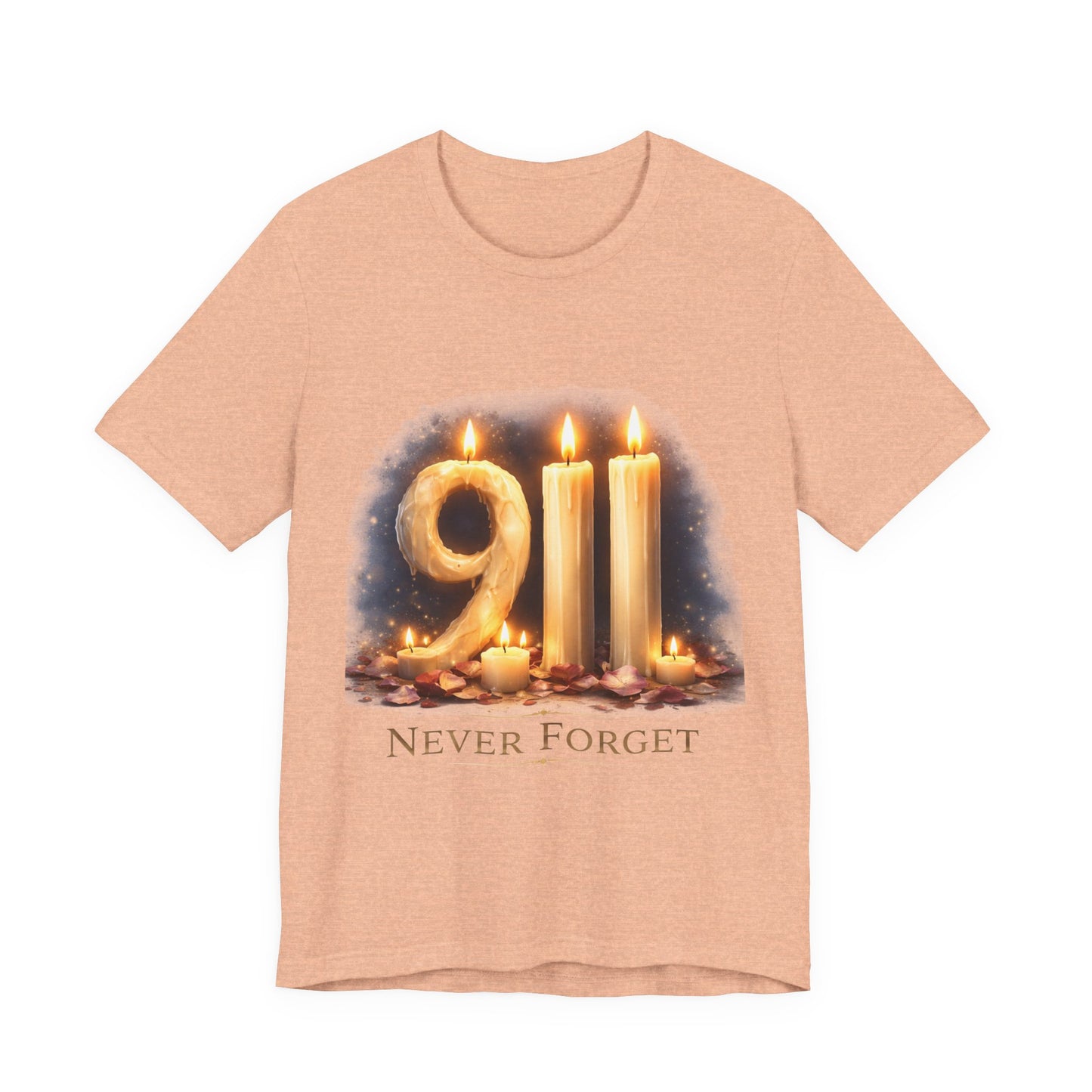 9/11 Never Forget T-Shirt – Memorial Candle Tribute Tee
