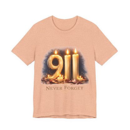 9/11 Never Forget T-Shirt – Memorial Candle Tribute Tee