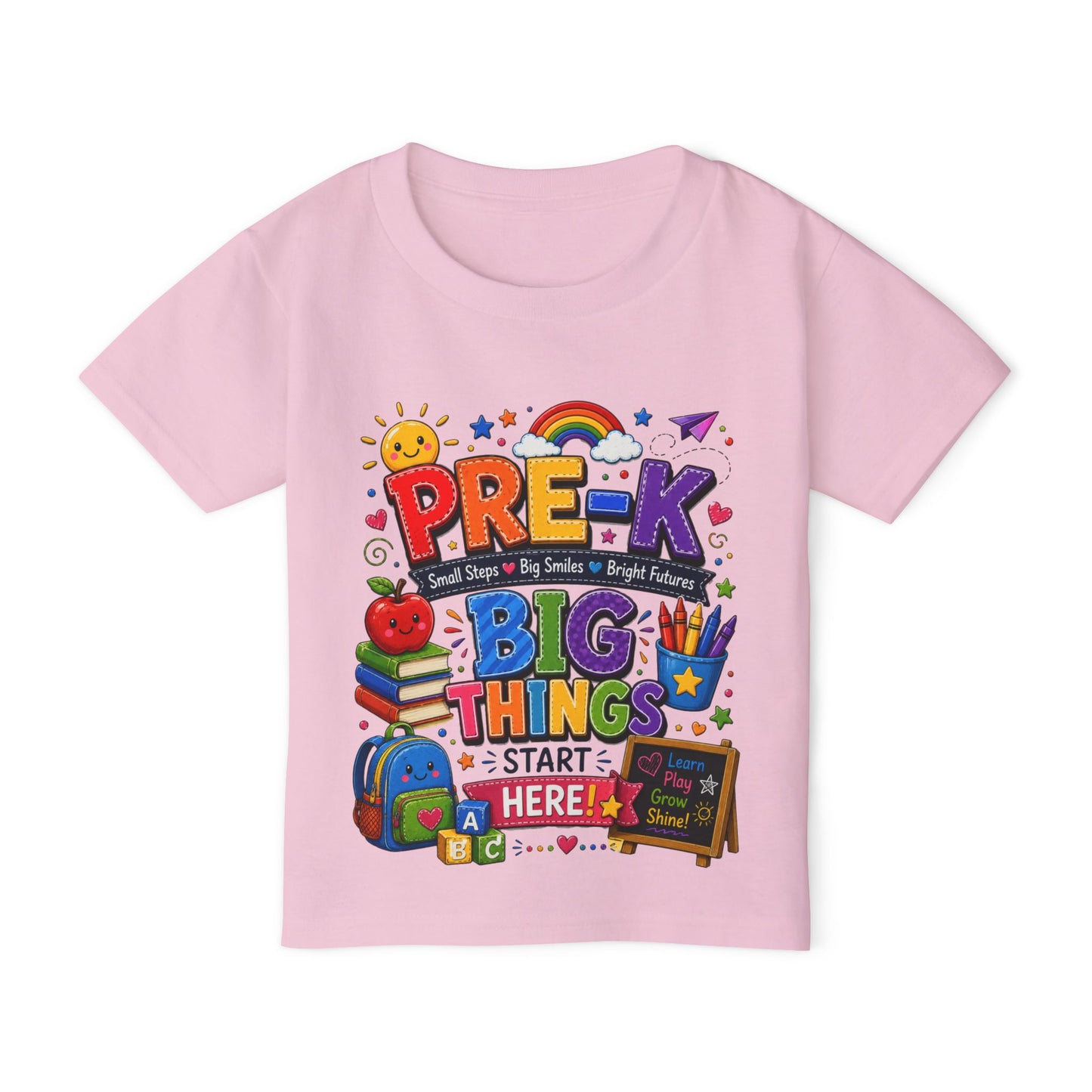 Toddler T-Shirt — "Pre-K Big Things Start Here" Back-to-School Shirt