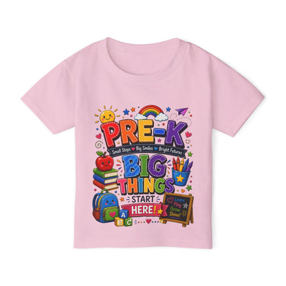 Toddler T-Shirt — "Pre-K Big Things Start Here" Back-to-School Shirt