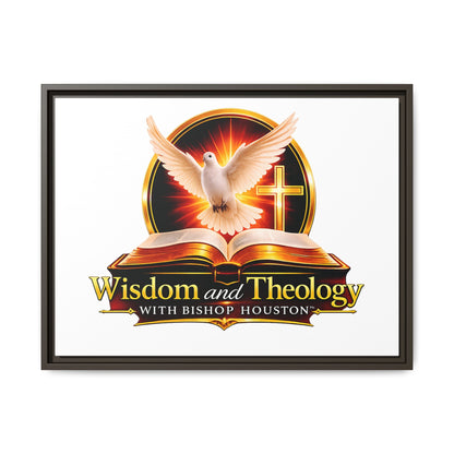 Framed Canvas Print — "Wisdom and Theology" Dove & Bible Wall Art