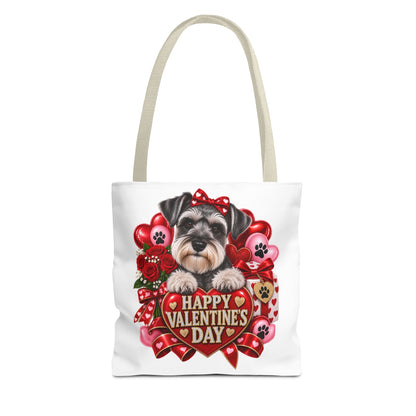 Valentine's Day Dog Tote Bag — Happy Valentine's Day Schnauzer Heart Design