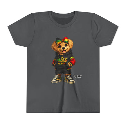 Youth Tee — Black History Queen Bear Graphic T-Shirt