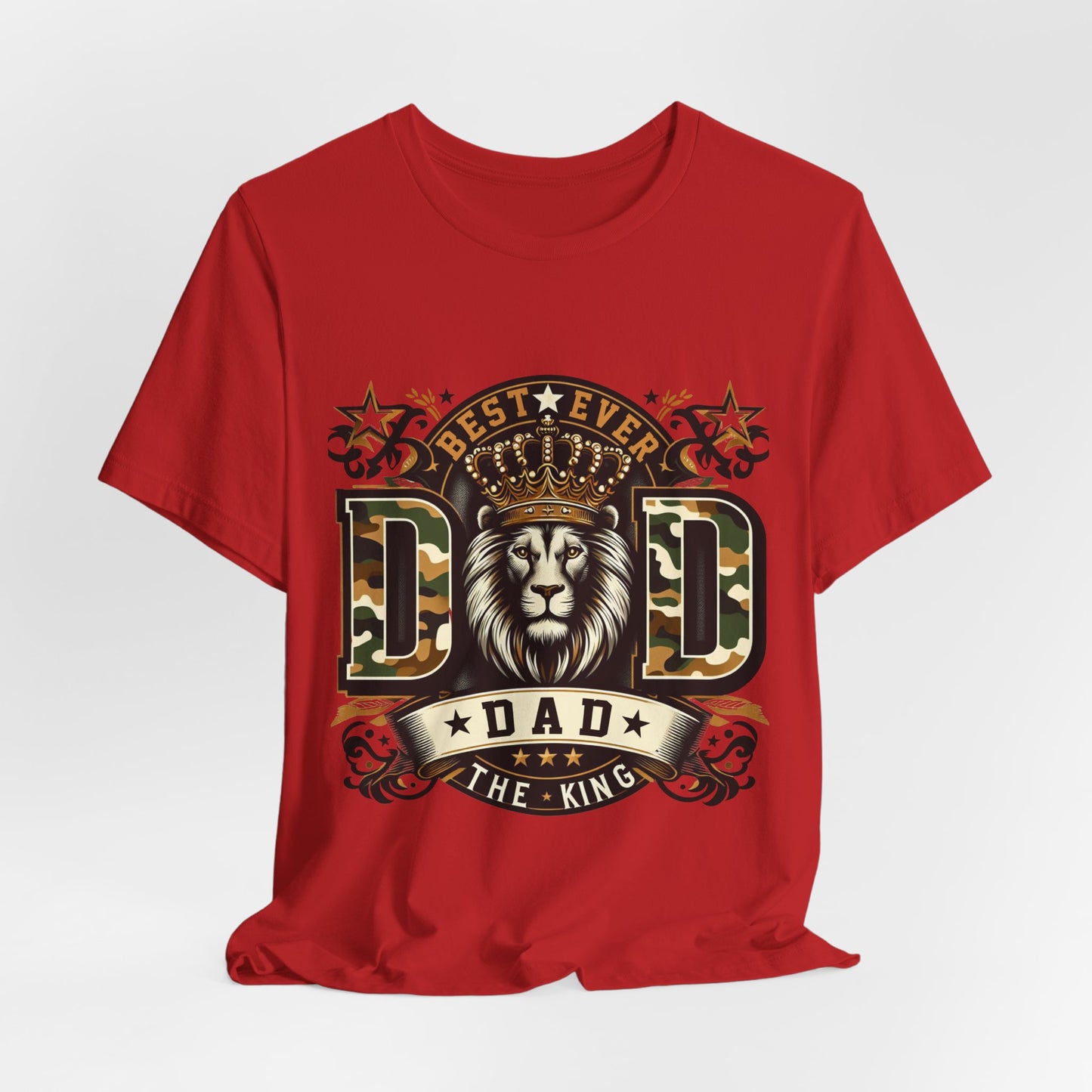 Dad The King Lion Crown T-Shirt — Best Ever Dad Camo Design