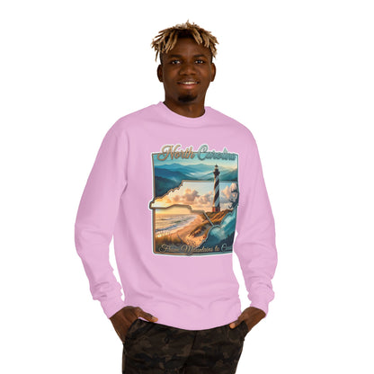 North Carolina Lighthouse Sweatshirt — From Mountains to Coast Scenic Crewneck