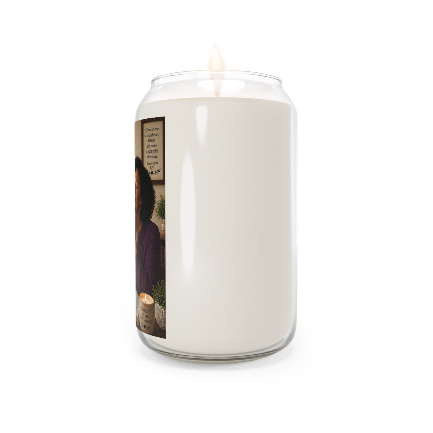 Soy Prayer Candle — “Create in Me a Clean Heart” Inspirational Scented Candle (13.75 oz)