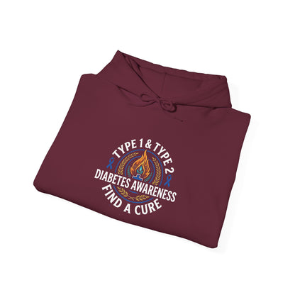 Type 1 & Type 2 Find a Cure Diabetes Awareness Hoodie
