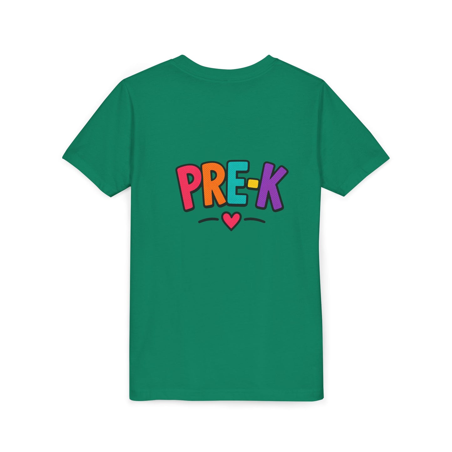 Pre-K Kids Tee — Colorful Heart Preschool Shirt for Boys & Girls