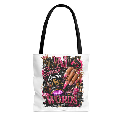 Nails Speak Louder Than Words Tote Bag – Glam Nail Technician Gift