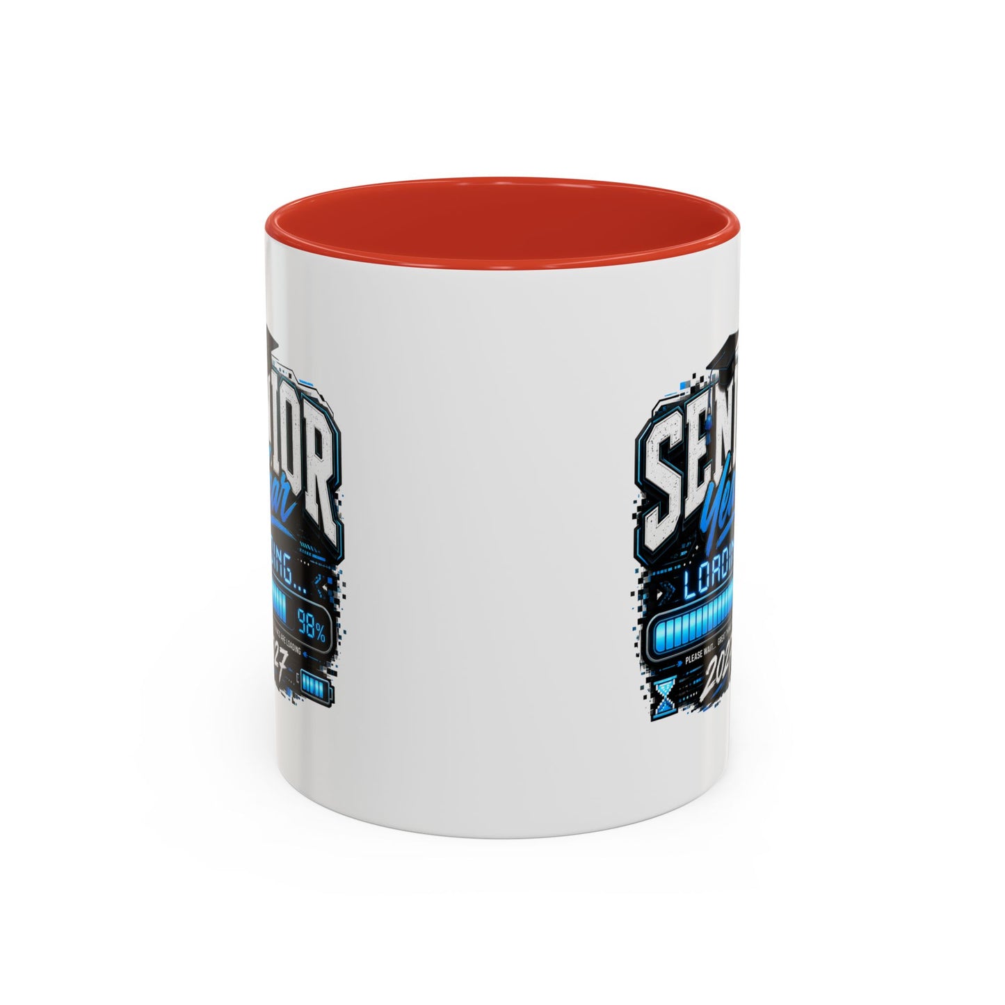 Senior Year Loading 2027 Accent Coffee Mug — Graduation Gift Cup (11/15oz)