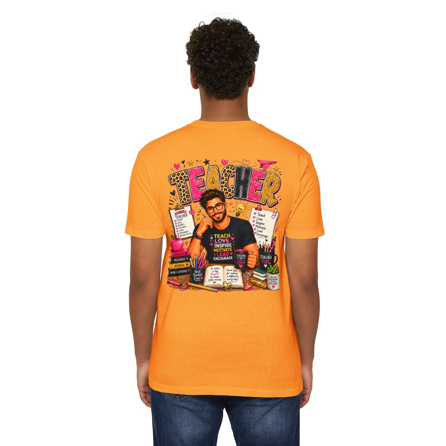 Teacher Appreciation T-Shirt — "Teach Love Inspire" Colorful Teacher Graphic Tee