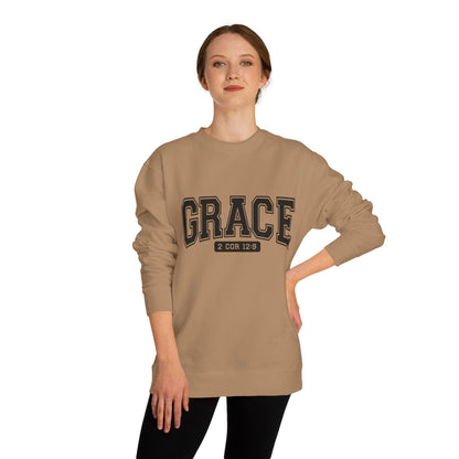 Grace Crewneck Sweatshirt – 'GRACE' 2 Cor 12:9 Christian Pullover