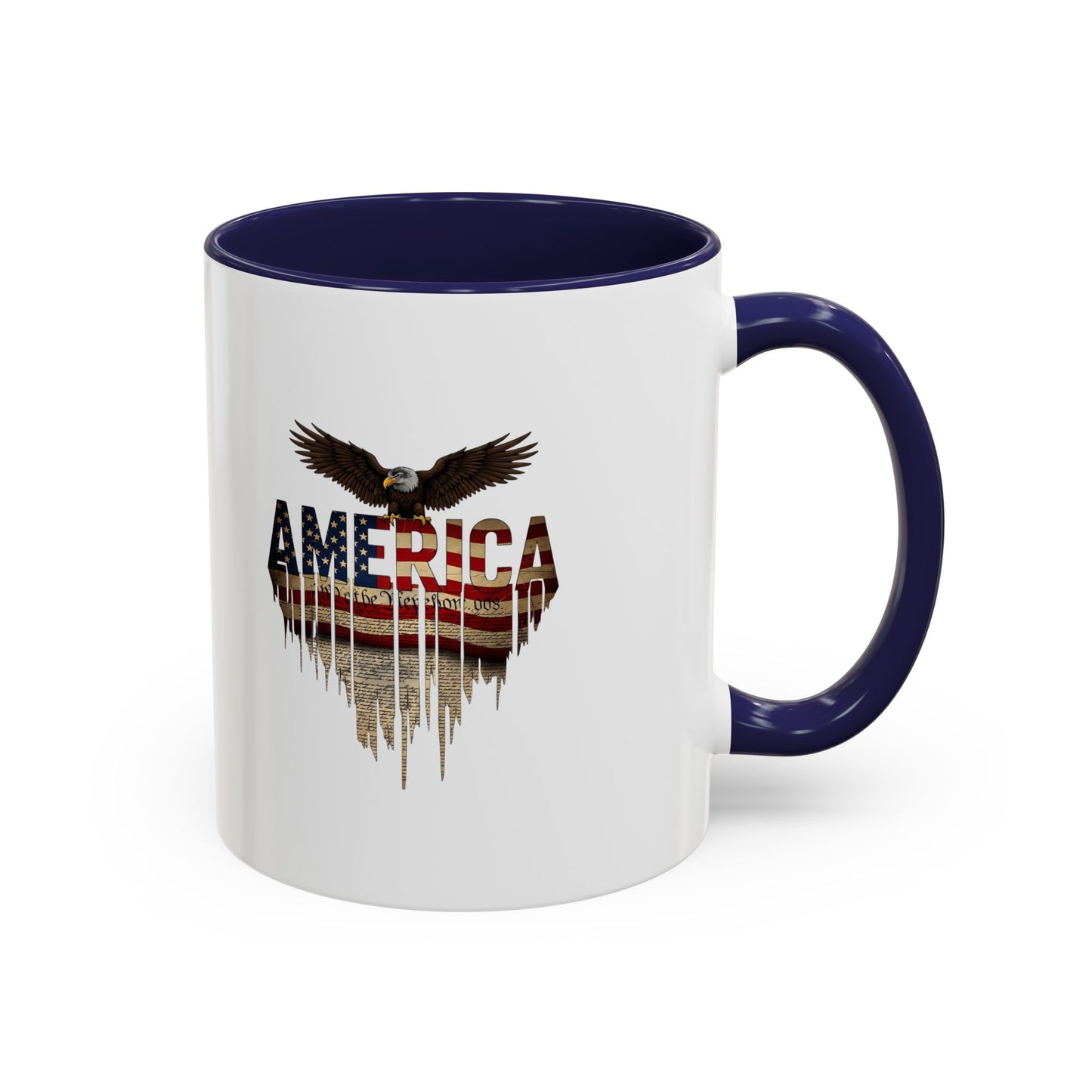 America Eagle Flag Accent Coffee Mug – Patriotic 11/15oz Ceramic