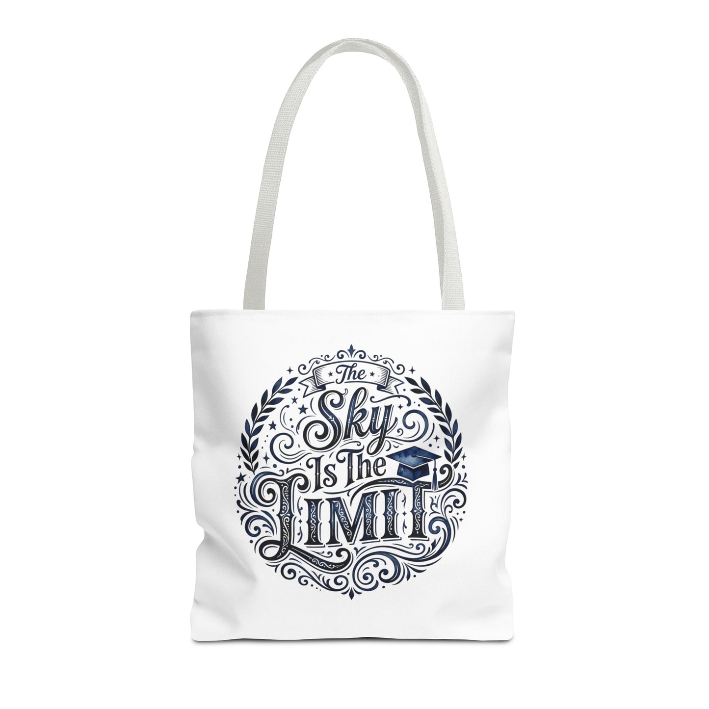Graduation Tote Bag — "The Sky Is the Limit" Inspirational Canvas Tote