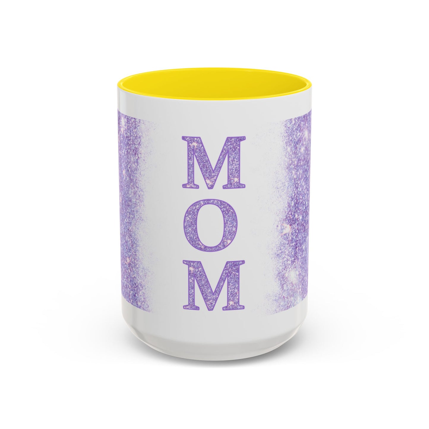 Mom Glitter Accent Coffee Mug – Purple Sparkle Mother's Day Gift (11/15oz)